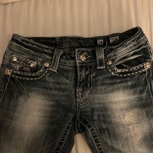 Miss Me Jeans 26 X 36. Blue w/fading and slight distress,no holes. Boot cut.